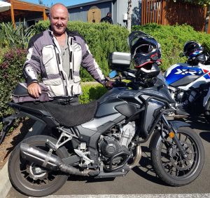 Mick on his Honda 500, first ride with the club